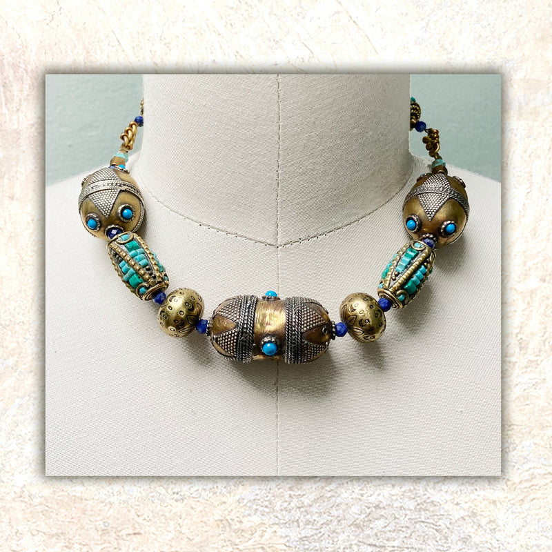 Tibetan beaded necklace clearance