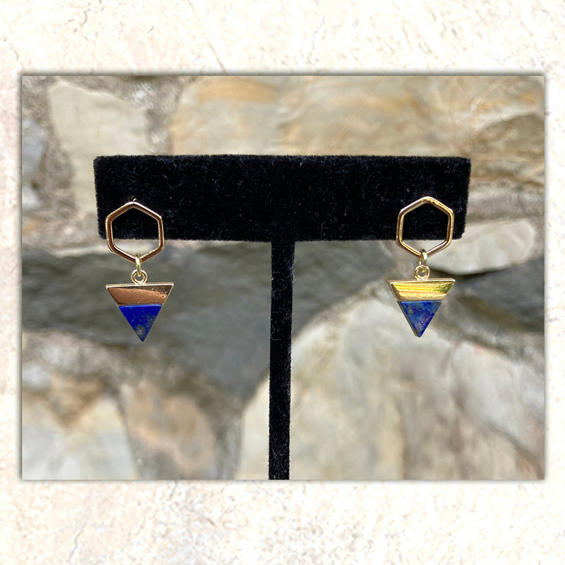 EARRINGS : Geo Lapis G i l d e d   M a n e