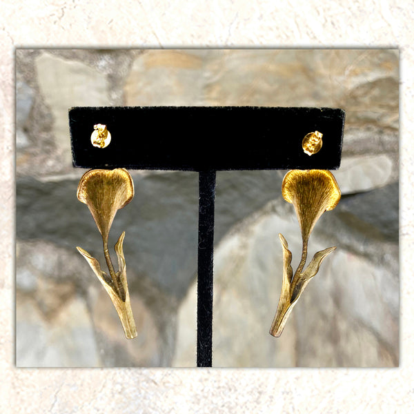 EARRINGS : Brass Calla Lilies