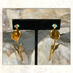 EARRINGS : Brass Calla Lilies