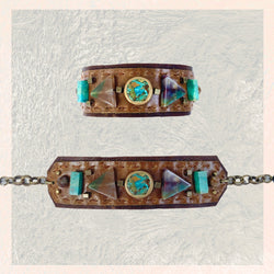 GILDED WRISTBAND : Turquoise & Agate G i l d e d   M a n e