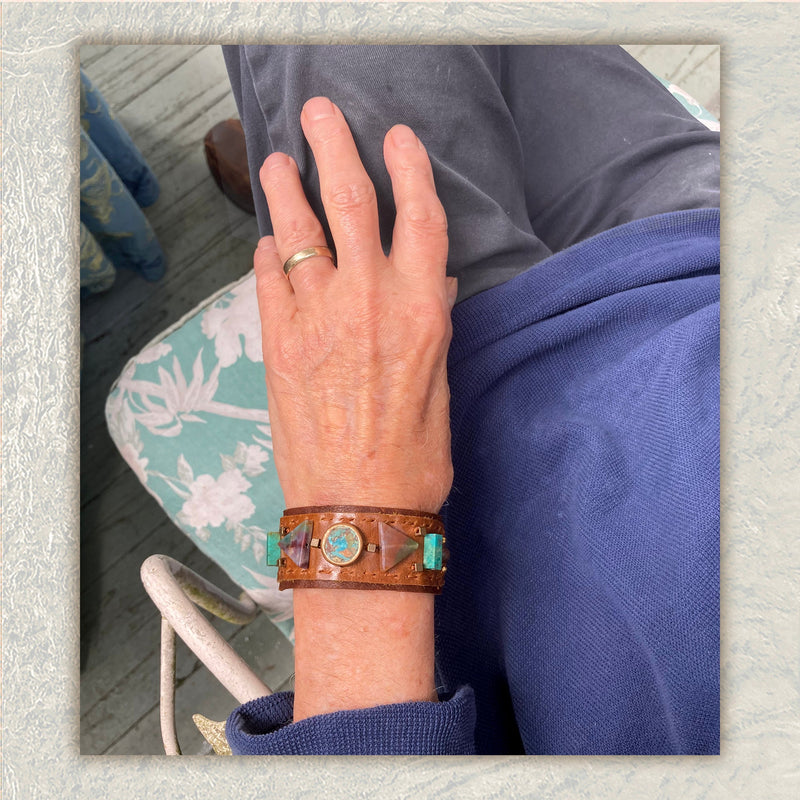 GILDED WRISTBAND : Turquoise & Agate G i l d e d   M a n e
