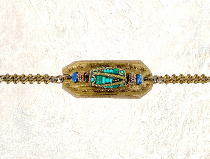 GILDED WRISTBAND : Turquoise & Sodalite G i l d e d   M a n e