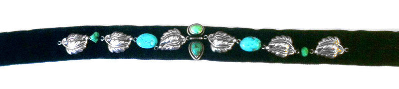 JEWELED HEADBAND : Turquoise & Silver G i l d e d   M a n e