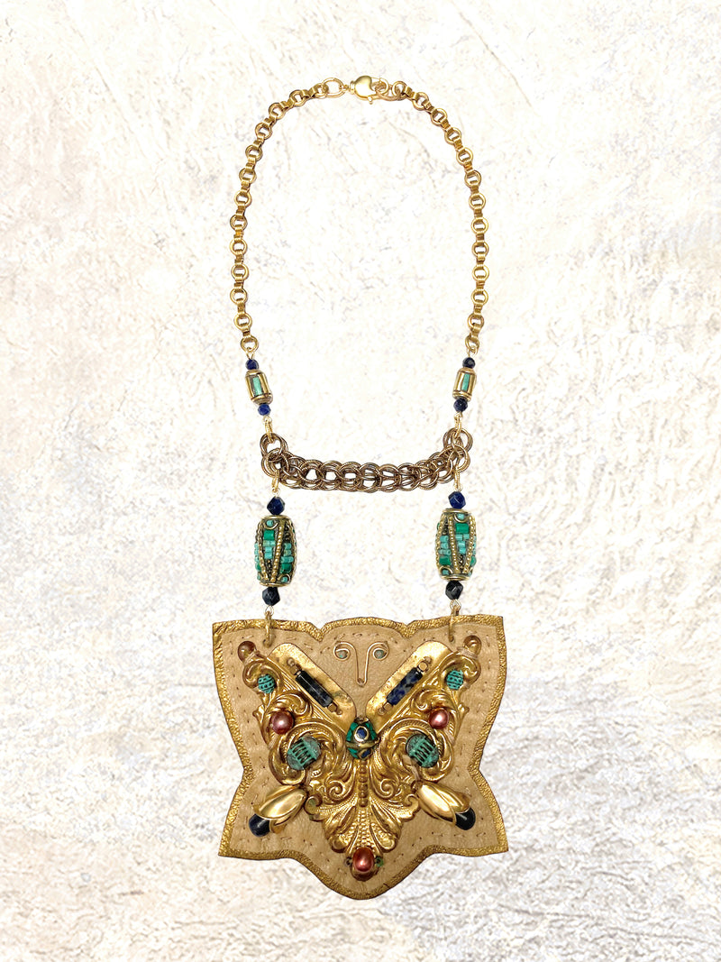 SHIELD NECKLACE : Abstract Butterfly